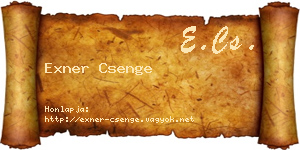 Exner Csenge névjegykártya